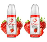 ID Frutopia Strawberry Lube 100ml Pump Bottle - Naturally Flavoured Water Based Lubricant - Vegan-Friendly Strawberry Flavoured Lube for Oral Sex (Pack of 2)