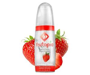 ID Frutopia Strawberry Lube 100ml Pump Bottle - Naturally Flavoured Water Based Lubricant - Vegan-Friendly Strawberry Flavoured Lube For Oral Sex