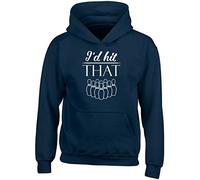 I'd Hit That Bowling Childrens Kids Hooded Top Hoodie Navy Blue