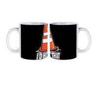 I'd Hit That Traffic Cone Light White Coffee Mugs Gloss Ceramic Cappuccino Cups with Handle