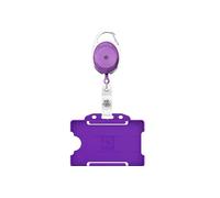 ID Holder Badge Card and Retractable ID Lanyard yoyo Reel Clip extendable Key Holders for NHS Pass, Work, Nurse, Key, Security, Keyring, yoyo, Extender - (Purple Pack of 3)