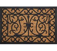 ID Mat 4060 Cuba Naturel Rectangular Doormat, Semi-Circle, Coconut Fibre/Rubber, Beige, 60 x 40 x 1 cm