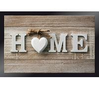 ID Mat 4060 Decohome Heart Door Mat Polyamide/PVC Beige 60 x 40 x 0.67 cm