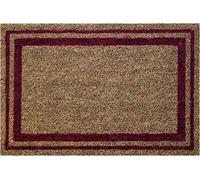 ID Mat 406004 Coconut Fibre/PVC Bordered Doormat 60 x 40 x 1.5 cm, Natural/Red