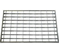 ID MAT T 4060_L Grid Metal Door Mat Galvanised Steel Grey 60 x 40 x 2 cm
