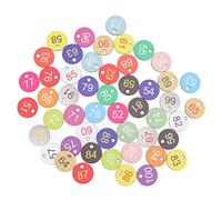 ID Number Tags, 50pcs 3.5cm/1.4in Round Plastic Number Labels ID Key Tag Marking Identification Keychain Hanger for Beekeeping Chicken Farming (51-100)