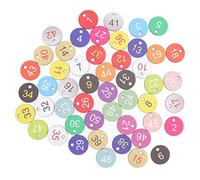 ID Number Tags, 50pcs 3.5cm/1.4in Round Plastic Number Labels ID Key Tag Marking Identification Keychain Hanger for Beekeeping Chicken Farming (1-50)