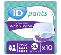 iD Pants Maxi - Fast Absorbing, Comfortable, Disposable Incontinence Pants for Men and Women - 10 Pairs per Pack - Size Extra Large
