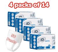 iD Pants Plus Case Saver Extra Large 4 Packs of 14 Incontinence Pants Pull Up