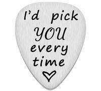 I'd Pick You Every Time Guitar Pick Gifts Musical Guitar Pick Gift for Husband Fiance Anniversary Date Gift for Him Men Boyfriend Birthday Christmas Valentines Day