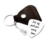 I'd Pick You Every Time Guitar Pick, Stainless Steel Guitar Picks Jewelry Gift for Men Boyfriend Husband Musician Guitar Player Birthday Christmas Valentine's Day Gifts