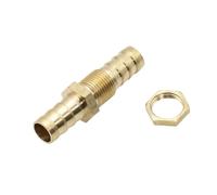 ID Pipe 6 8 10 12 14 16mm Hose Barb Bulkhead Brass Barbed Tube Pipe Fitting Coupler Connector Adapter for Fuel Water Copper(12MM)