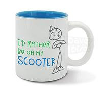 I'd ratber be on My Scooter, Extreme air Stunts, Boys, Man's Blue Colour Inside, Mug Cup