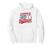 I'd Rather at the Ballparks Little Leagues Baseball Fans Pullover Hoodie