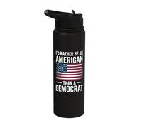 I'd Rather Be an American Than A Democrat Stainless Steel Insulated Water Bottle