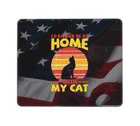 I'D Rather Be At Home With My Cat Mouse Pads Smooth Mousepad Rubber Base Mouse Mat For Home Office Computer 25X30Cm