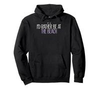 I'd Rather Be At The Beach Funny Mom Cute Colored Heart Pullover Hoodie