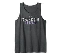 I'd Rather Be at The Beach Funny Mom Cute Colored Heart Tank Top