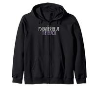 I'd Rather Be At The Beach Funny Mom Cute Colored Heart Zip Hoodie