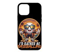 I'd Rather Be Balling Funny Baseball Player Mascot Sunset Case for iPhone 12 mini