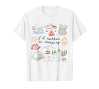 I'd Rather Be Camping Trendy Outdoor Adventure Campfire T-Shirt