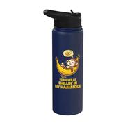 I'd Rather be Chillin' in My Hammock Cute Monkey Camp Kawaii Stainless Steel Insulated Water Bottle