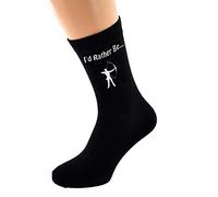 I'd Rather be Doing Archery with Archer Bow and Arrow Design Mens Black Cotton Rich Socks