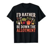 I'd Rather Be Down The Allotment Retro Vegetable Gardening T-Shirt