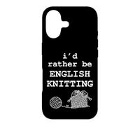 I'd Rather Be English Knitting Funny Knitter Yarn Graphic Case for iPhone 17