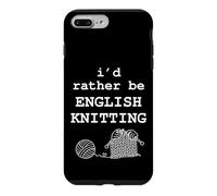I'd Rather Be English Knitting Funny Knitter Yarn Graphic Case for iPhone 7 Plus/8 Plus