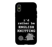 I'd Rather Be English Knitting Funny Knitter Yarn Graphic Case for iPhone X/XS