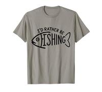 I'd Rather Be Fishing Funny Fishing Quote Graphic T-Shirt