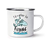 I'd Rather Be Fishing Retro Enamel Mug Cup