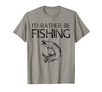 I'd Rather Be Fishing Shirt Funny Men Fishing Dad Fisherman T-Shirt