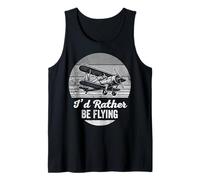 I'd Rather Be Flying Biplane Graphic Tank Top