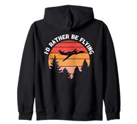 I'd Rather Be Flying Funny Airplane Pilot Men Women Kids Zip Hoodie