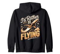 I'd Rather Be Flying Jet Planes Aviation Zip Hoodie