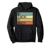 Id Rather Be Flying Pilot Aviation Airplane Lovers Aviator Pullover Hoodie