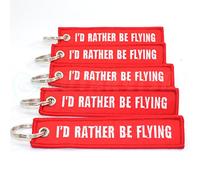 I'D RATHER BE FLYING - Red White Keyring - 5pcs by Rotary13B1