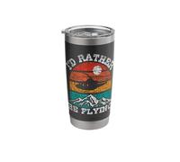 I'd Rather Be Flying - Retro Helicopter Pilot Aviation Stainless Steel Insulated Tumbler