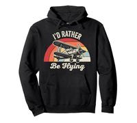 I'd Rather Be Flying Retro Plane Passion Pullover Hoodie