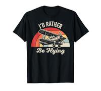 I'd Rather Be Flying Retro Plane Passion T-Shirt