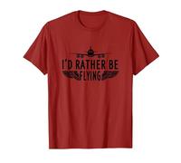 I'd Rather Be Flying T-Shirt, Men, Cranberry Red, Small