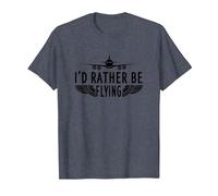 I'd Rather Be Flying T-Shirt, Men, Heather Blue, 5X-Large