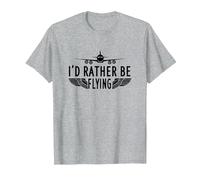 I'd Rather Be Flying T-Shirt, Men, Heather Grey, 4X-Large