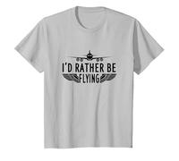 I'd Rather Be Flying T-Shirt, Youth, Silver Grey, 2T