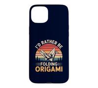 I'd Rather Be Folding Origami Funny Paper Retro Japanese Art Case for iPhone 15 Plus