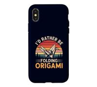 I'd Rather Be Folding Origami Funny Paper Retro Japanese Art Case for iPhone X/XS