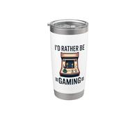I'd Rather Be Gaming Classic Retro Gamer Arcade Stainless Steel Insulated Tumbler