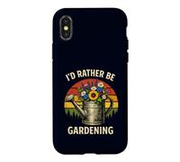 I'd Rather Be Gardening Vintage Watering Can Flowers Case for iPhone X/XS